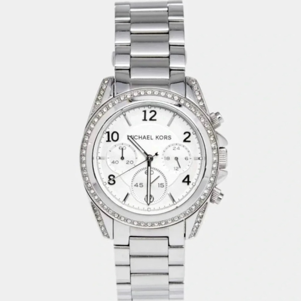 Michael Kors Metallic Silver Chronograph Watch